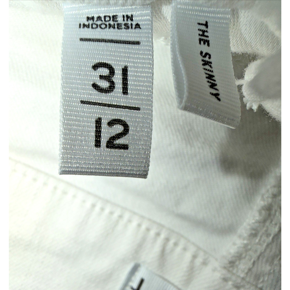 LOFT White Raw Hem Skinny Jeans Size 31/12 - Picture 3 of 7